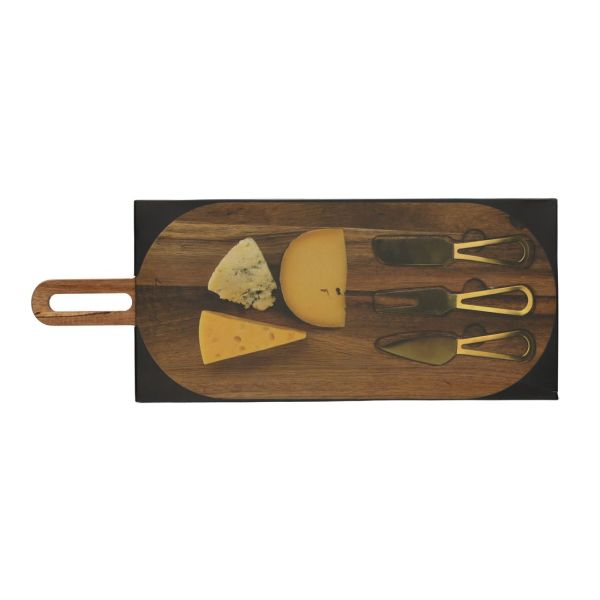Jens Living Serveerplank Met Goud Bestek  (25565) - MerkenOutlet