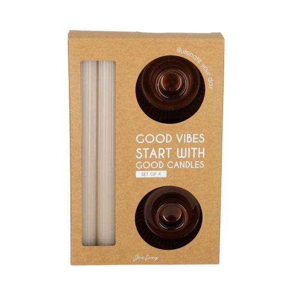 Jens Living Giftset Kandelaar + Kaars  (25625) - MerkenOutlet
