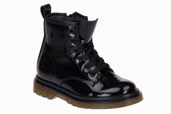 Jimmy Joy Zwarte Veterboot Lak  (Y1790) - MerkenOutlet