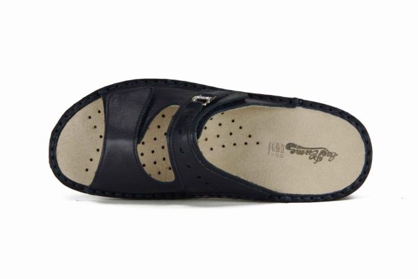 La Plume Blauwe pantoffel Nappa  (738-2412R/BLEU) - MerkenOutlet