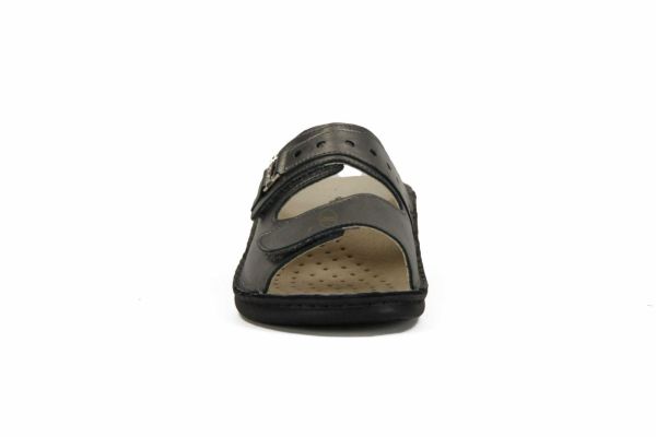 La Plume Zilverkleurige pantoffel Nappa  (738-2412R/PELTRO) - MerkenOutlet