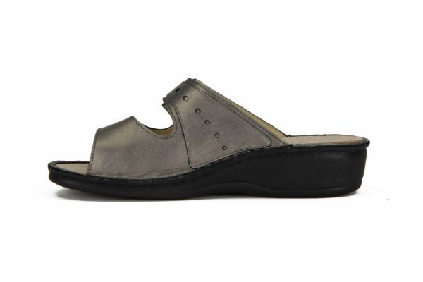 La Plume Zilverkleurige pantoffel Nappa  (738-2412R/PELTRO) - MerkenOutlet