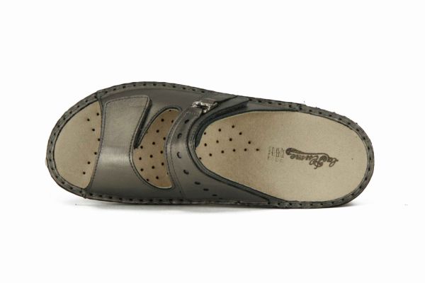 La Plume Zilverkleurige pantoffel Nappa  (738-2412R/PELTRO) - MerkenOutlet