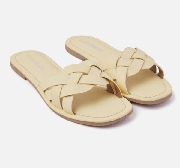 Lazamani Geel Gevlochten Slipper  (33488-APRICOT) - MerkenOutlet