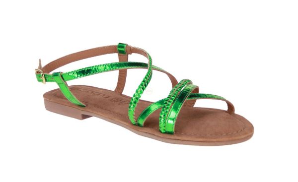 Lazamani Groen Metallic Sandaal  (33.523-green) - MerkenOutlet