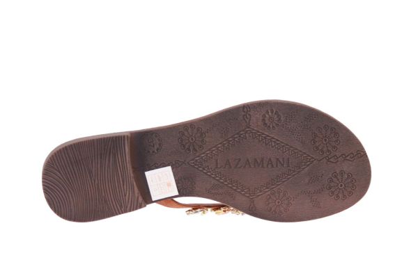 Lazamani Cognac Teenslipper Steentjes  (75877 TAN) - MerkenOutlet