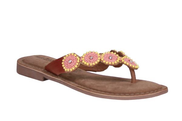 Lazamani Round Beads Slipper Apricot  (75453 APRICOT) - MerkenOutlet