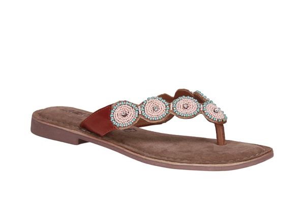 Lazamani Round Beads Slipper Peach  (75453 PEACH) - MerkenOutlet