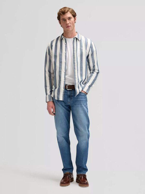 Lee Regular Shirt Academy Blue Stripe  (112376546 blue stripe) - MerkenOutlet
