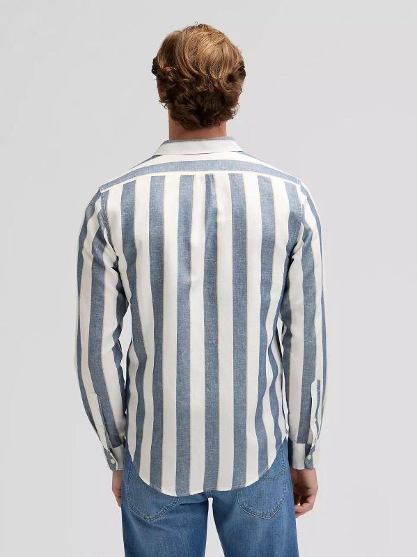 Lee Regular Shirt Academy Blue Stripe  (112376546 blue stripe) - MerkenOutlet