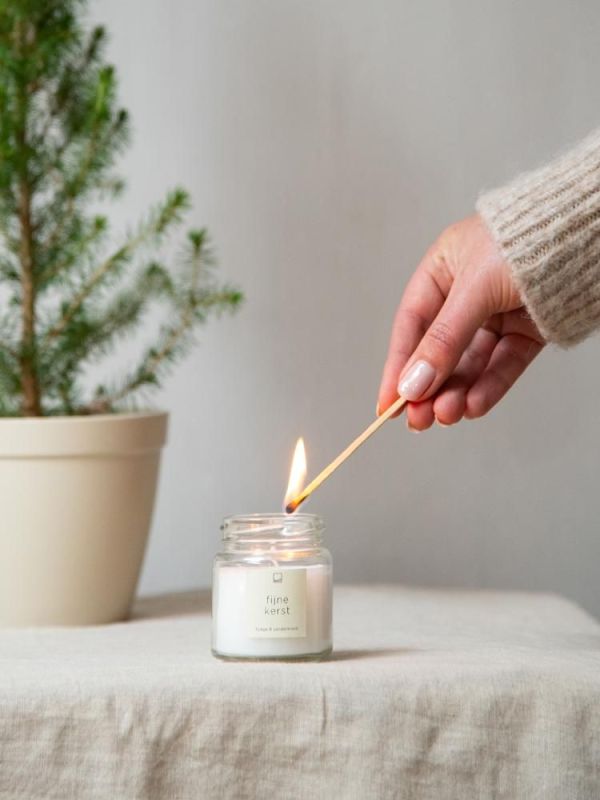Leeff Jar Candle S 'Fijne Kerst'  (18614) - MerkenOutlet
