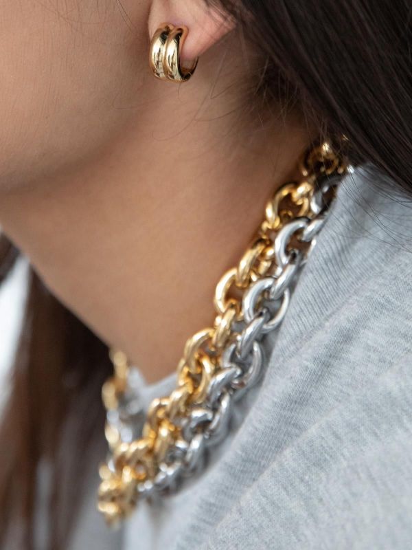 Les Soeurs Ferdi Double Huggie Earring Gold  (ferdie double huggie) - MerkenOutlet