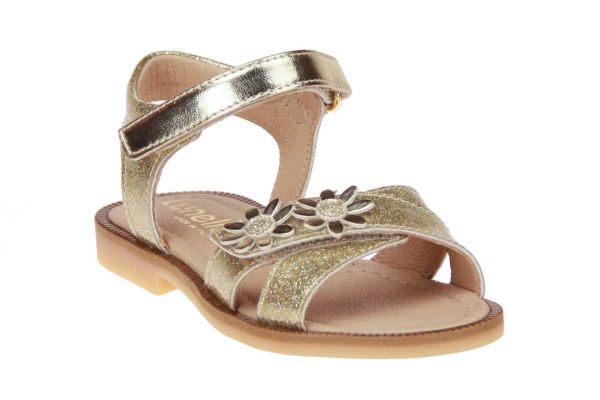Lunella Gouden Sandaal Bloemetjes  (E24769 PLATINO) - MerkenOutlet