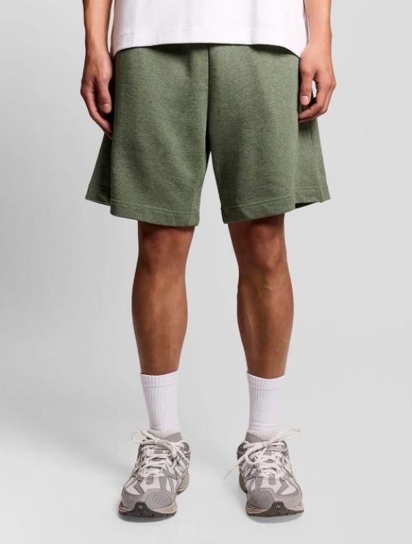 Lyle & Scott Cotton Marl Sweat Shorts Khaki Tri Melange  (ML2479V-Y178) - MerkenOutlet