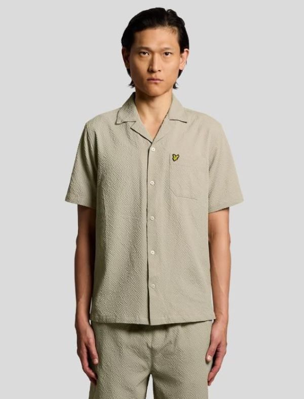 Lyle & Scott Crinkle Resort Shirt Savona Clay  (SW2409V-Y55) - MerkenOutlet