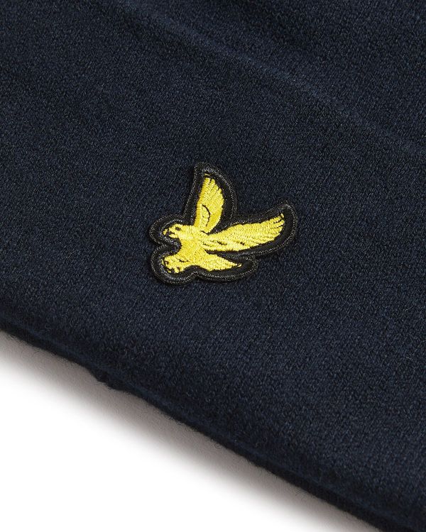 Lyle & Scott Cotton Merino Beanie Dark Navy  (HE2313A-Z271) - MerkenOutlet