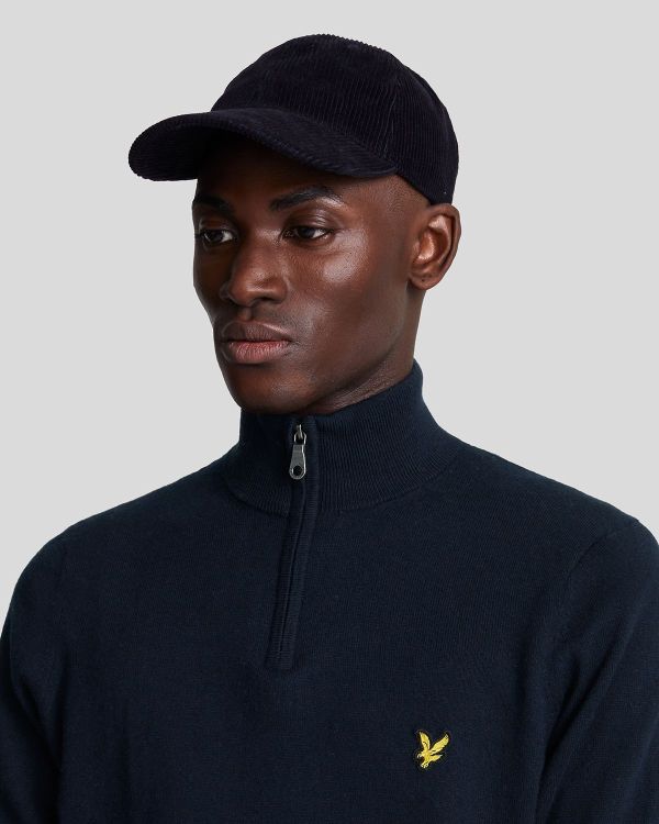 Lyle & Scott Cotton Merino Quarter Zip Jumper Dark Navy  (KN2112V-Z271) - MerkenOutlet