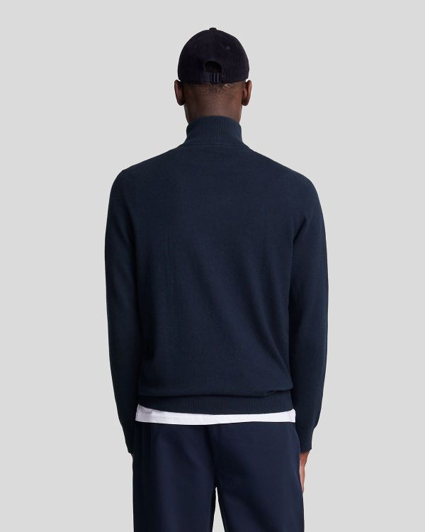Lyle & Scott Cotton Merino Quarter Zip Jumper Dark Navy  (KN2112V-Z271) - MerkenOutlet