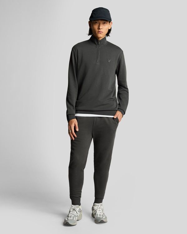 Lyle & Scott Superfine Quarter Zip Sweatshirt Gunmetal  (ML2258TON-W635) - MerkenOutlet