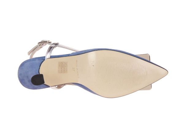Marian Blauwe Pump Openhiel  (20905-JEANS) - MerkenOutlet