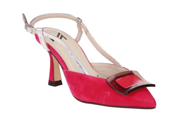 Marian Fuchsia-Zilveren Pump Openhiel  (20905-FUXIA) - MerkenOutlet