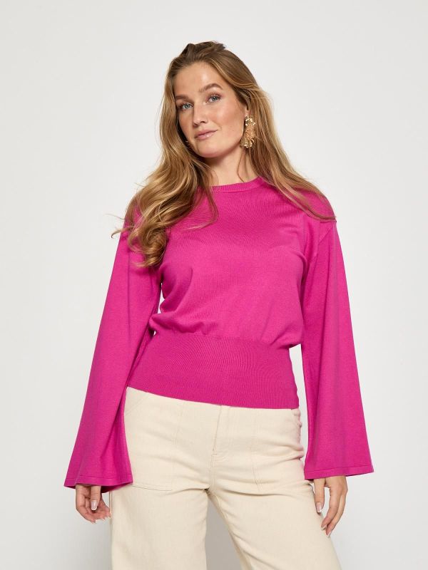 Minus Kamma Knit Pullover Rose Violet  (MI6888-0474 Rose Violet) - MerkenOutlet