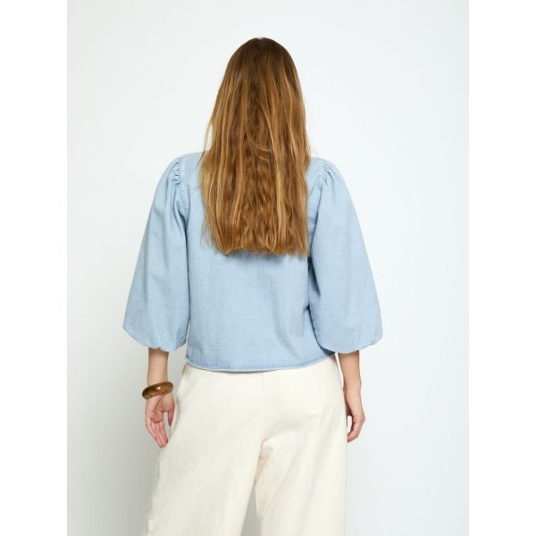 MSNew Solene Denim Shirt Skyway Blue  (MI6997-2284 Skyway Blue) - MerkenOutlet