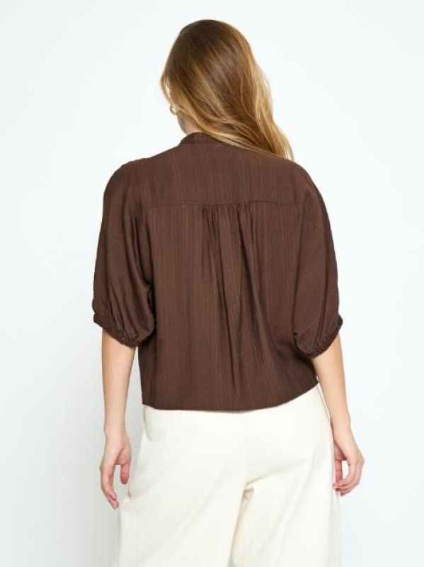 Minus Barbara Blouse Chestnut  (MI7040-5065) - MerkenOutlet