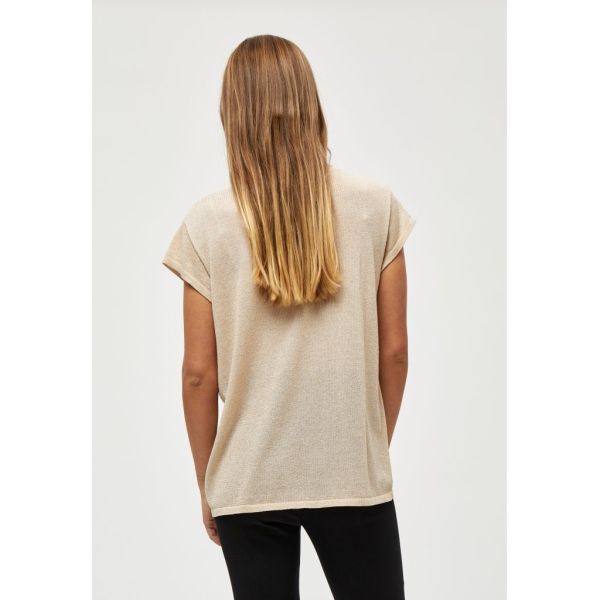 Minus Carlina Knit Tee Medal Gold Metallic  (MI4035-348L) - MerkenOutlet
