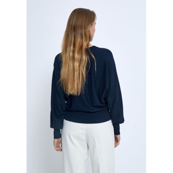 Minus Dana Bat Sleeve Knit Pullover Black Iris Solid  (mi6280-542) - MerkenOutlet