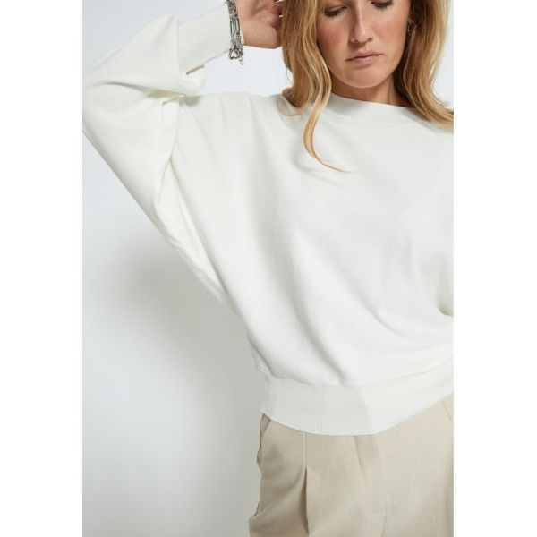 Minus Dana Bat Sleeve Knit Pullover Broken White  (mi6280-220) - MerkenOutlet