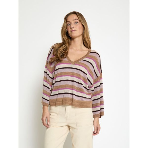 Minus Jolina Knit Pullover Mauve Orchid Metallic  (MI6689-7032M) - MerkenOutlet