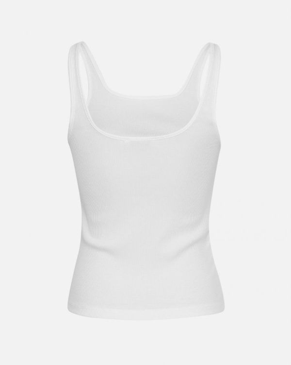 MSCH Betrina Rib SL Top Bright White  (18330 BRIGHT WHITE) - MerkenOutlet