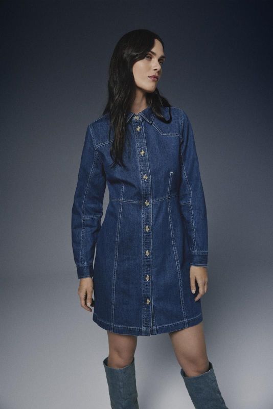 MSCH Dielle Emma Dress Dark Blue Wash  (18577 DARK BLUE WASH) - MerkenOutlet