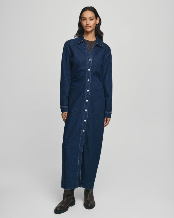 MSCH Mow Shirt Dress Dark Blue Wash  (19504 DARK BLUE WASH) - MerkenOutlet