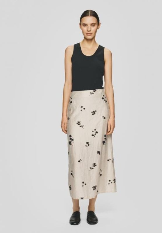 MSCH Rianne Skirt AOP Oatmeal Flower  (19632 OATMEAL FLOWER) - MerkenOutlet