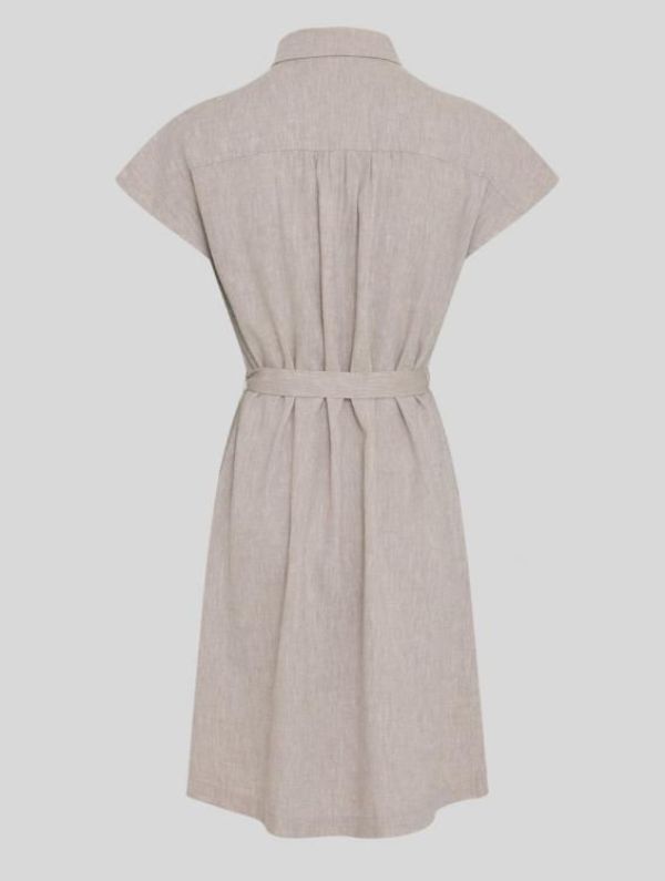 MSCH Viana Ginia SS Shirt Dress Sand Melange  (19652 SAND MELANGE) - MerkenOutlet