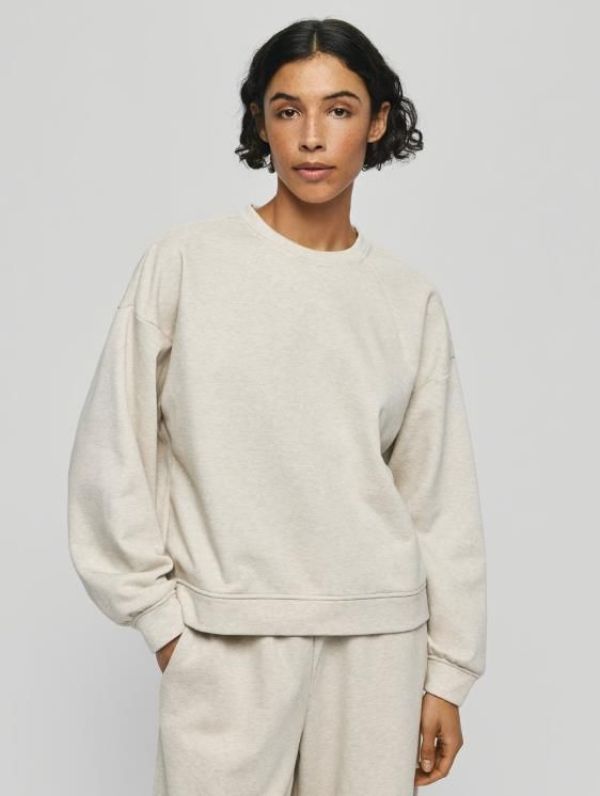 MSCH Taia Briena Sweatshirt Oatmeal Melange  (19666 OATMEAL MELANGE) - MerkenOutlet
