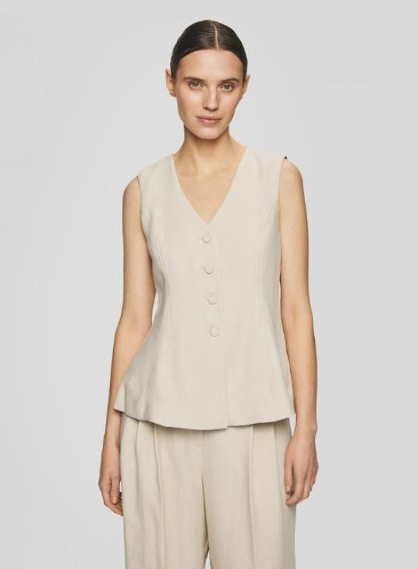MSCH Esteriane Waistcoat Oatmeal  (19928 OATMEAL) - MerkenOutlet