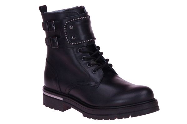 Nero Giardini Teens Zwarte Veterboot Dubbele Gesp  (031740F-100) - MerkenOutlet