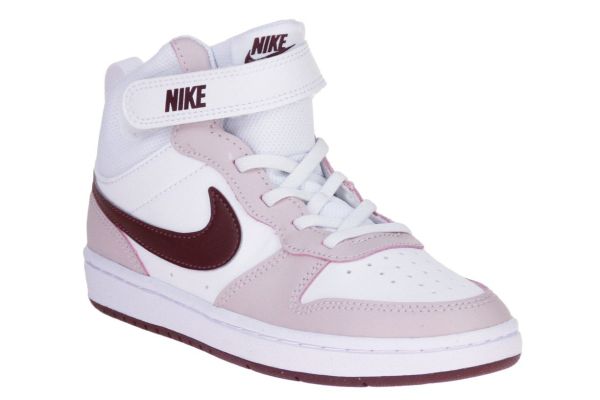 Nike Court Borough Mid White Burgundy 2 PSV  (CD7783-118) - MerkenOutlet