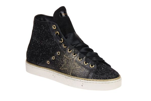 No Claim Nina Zwart Hoge Sneaker  (NINA3P) - MerkenOutlet