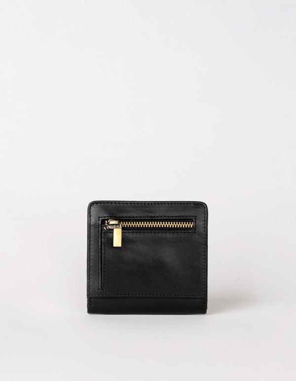 O My Bag Alex Fold Over Wallet Black Classic Leather  (OMB-E070CV) - MerkenOutlet