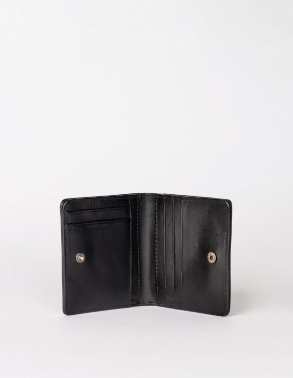 O My Bag Alex Fold-Over Wallet Black Classic Leather  (OMB-E070CV) - MerkenOutlet