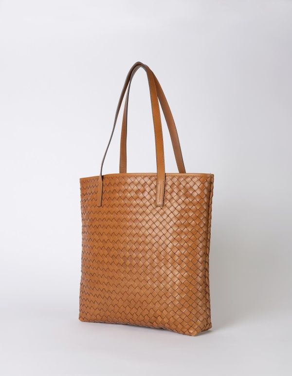 O My Bag Georgia Cognac Woven Classic Leather  (OMB-E079BVW) - MerkenOutlet