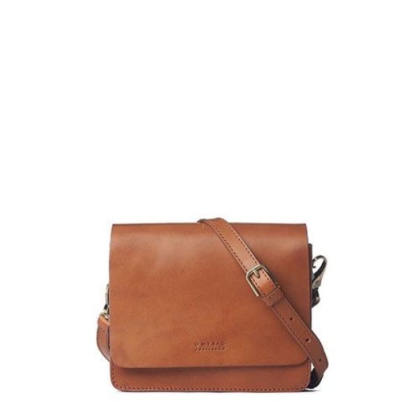 O My Bag Audrey Mini Cognac Checkered Classic Leather  (OMB-E100BV2) - MerkenOutlet