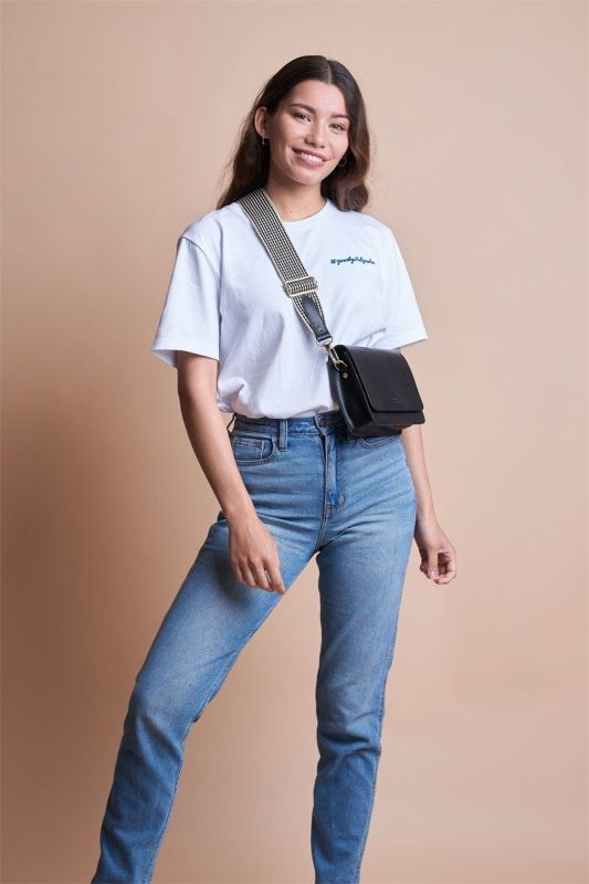 O My Bag Audrey Mini Black Classic Leather-Checkered Strap  (OMB-E100CV2) - MerkenOutlet