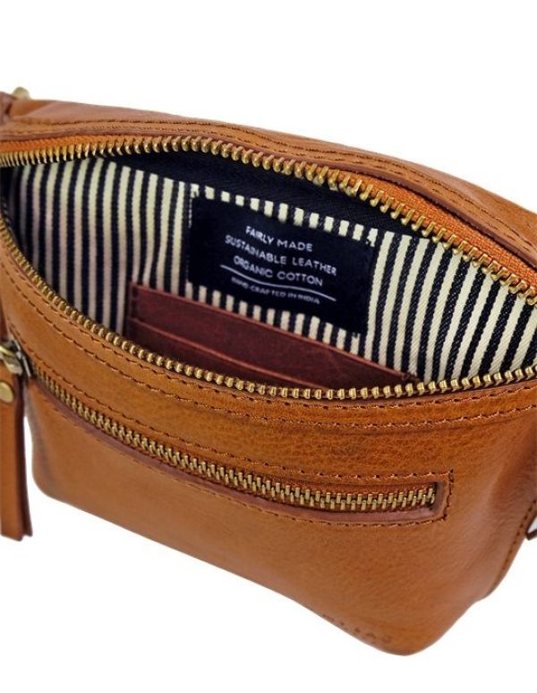 O My Bag Beck's Bum Bag Cognac Checkered Stromboli Leather  (OMB-E129BS) - MerkenOutlet