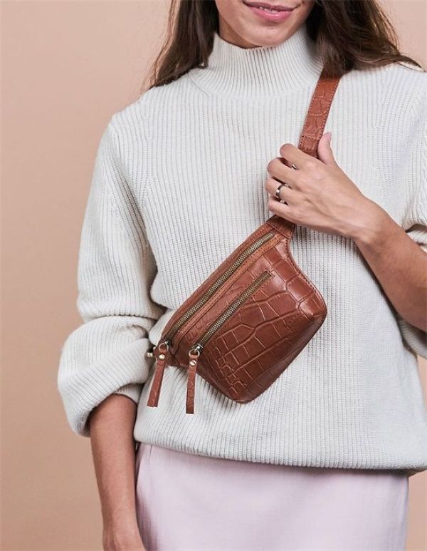 O My Bag Beck's Bumbag Wild Oak Croco Leather  (OMB-E129QI) - MerkenOutlet