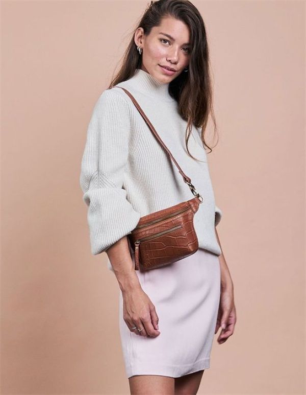 O My Bag Beck's Bumbag Wild Oak Croco Leather  (OMB-E129QI) - MerkenOutlet